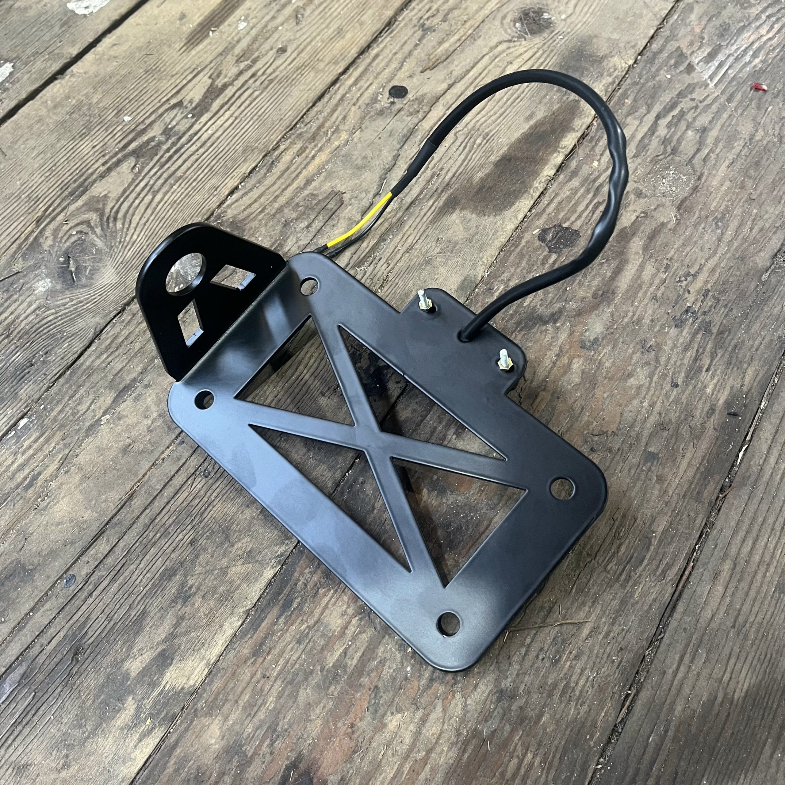 Side Mount Number Plate Bracket with LED light (20mm Axle) - Image 3